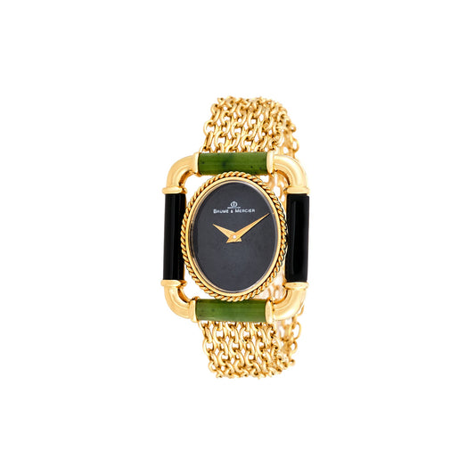 Baume & Mercier Nephrite & Onyx Gold Watch