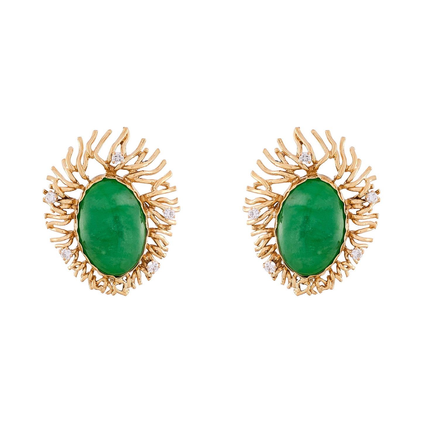 Vintage French Jade Earrings