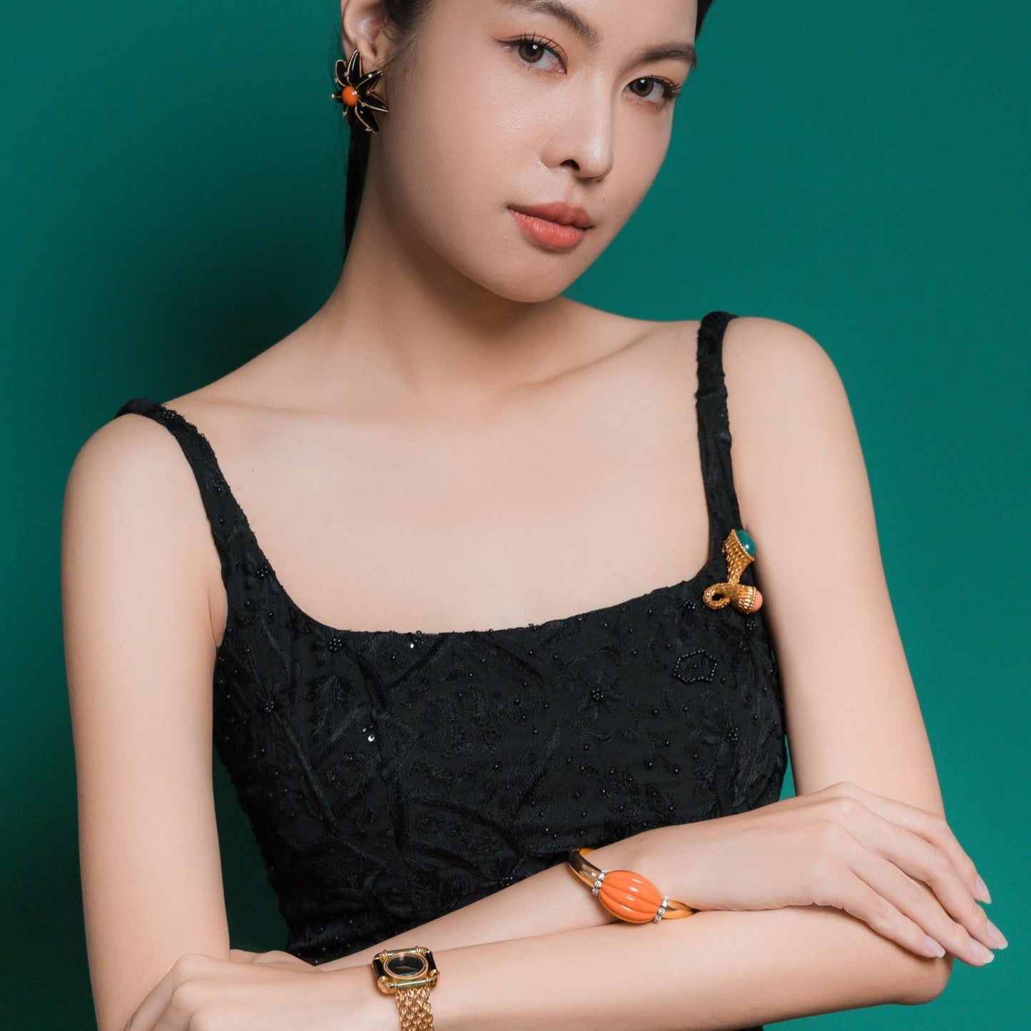 Baume & Mercier Nephrite & Onyx Gold Watch