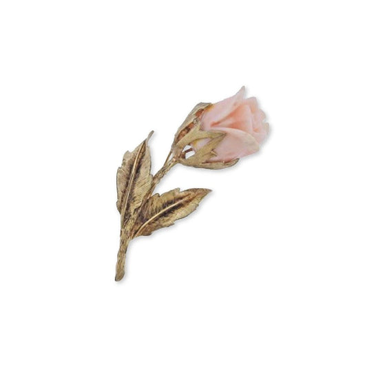 Vintage Coral Flower Brooch
