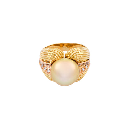 Vintage Pearl and Diamond Ring