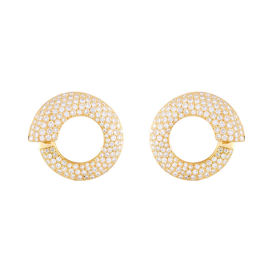 Vintage French "Volutes" Diamond Earrings