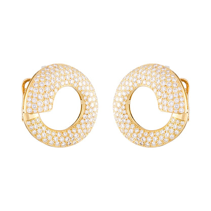 Vintage French "Volutes" Diamond Earrings