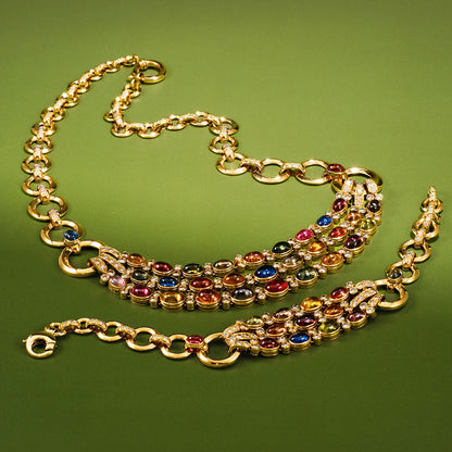 French Multi-Gem Demi Parure