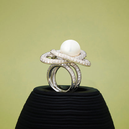 Vintage French "whirlwind" Pearl Ring