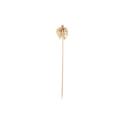 Antique Gold Leaves Stick Pin