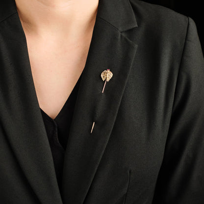 Antique Gold Leaves Stick Pin