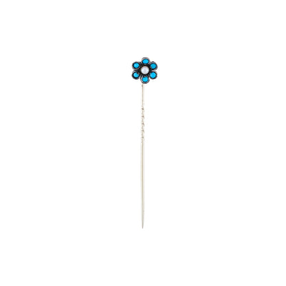 Antique Turquoise Flower Stick Pin