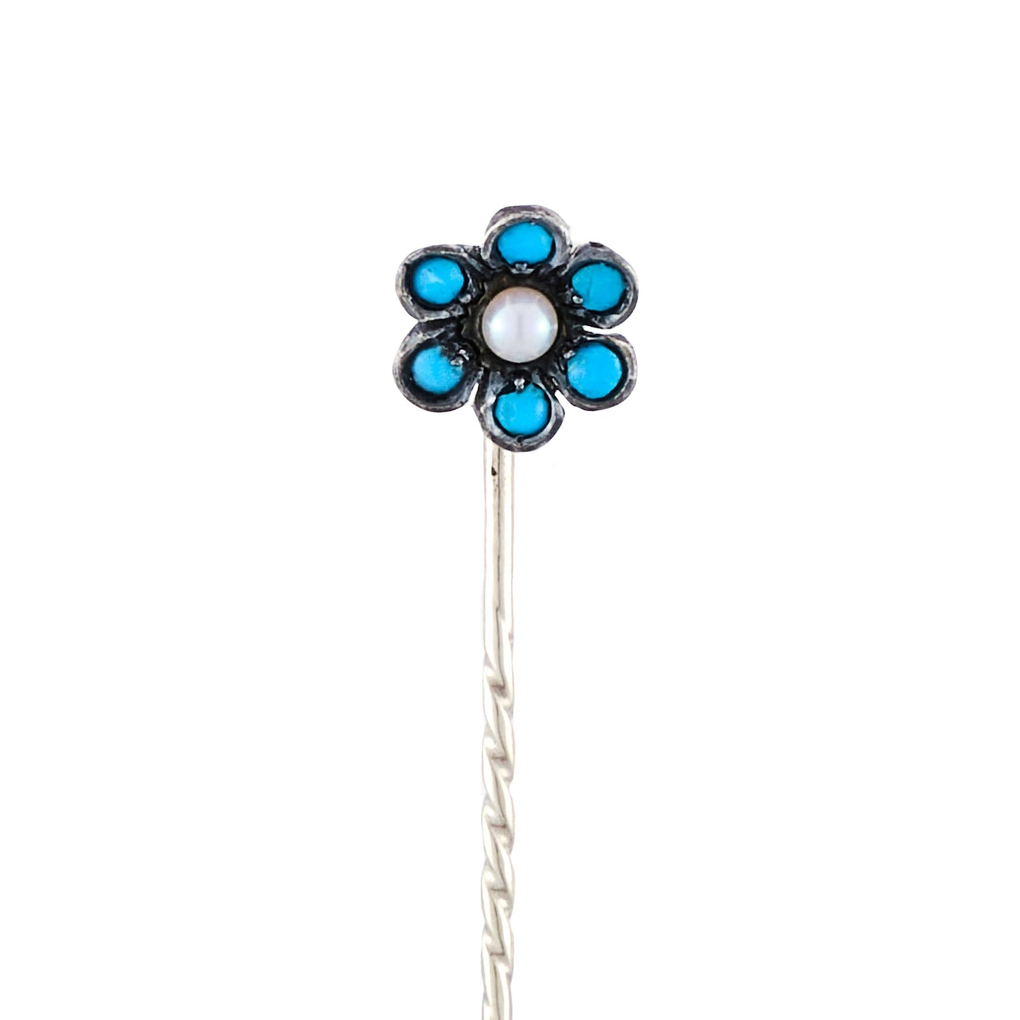 Antique Turquoise Flower Stick Pin