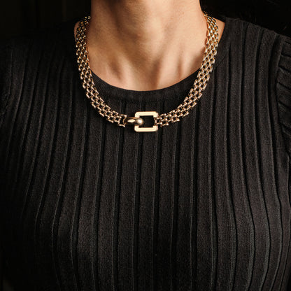Vintage Italian Brick Link Necklace