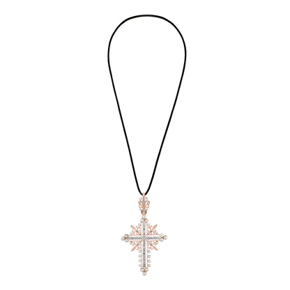 Antique Pearl and Diamonds Cross
