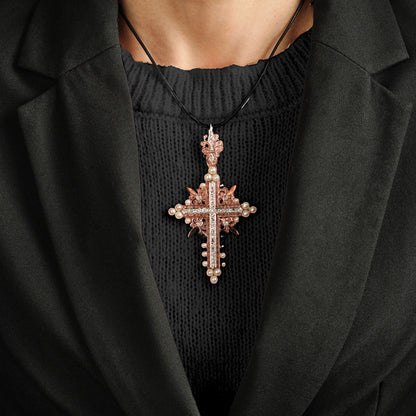 Antique Pearl and Diamonds Cross