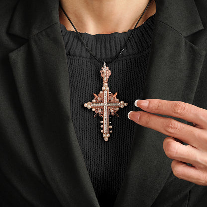 Antique Pearl and Diamonds Cross