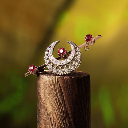 Antique Crescent Moon Brooch