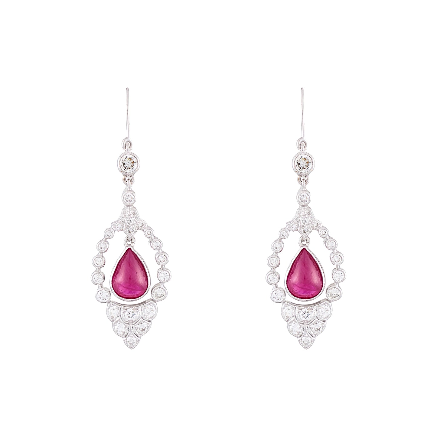 Vintage Burmese Ruby Earrings
