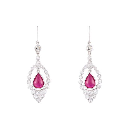 Vintage Burmese Ruby Earrings