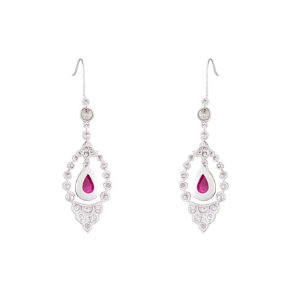 Vintage Burmese Ruby Earrings