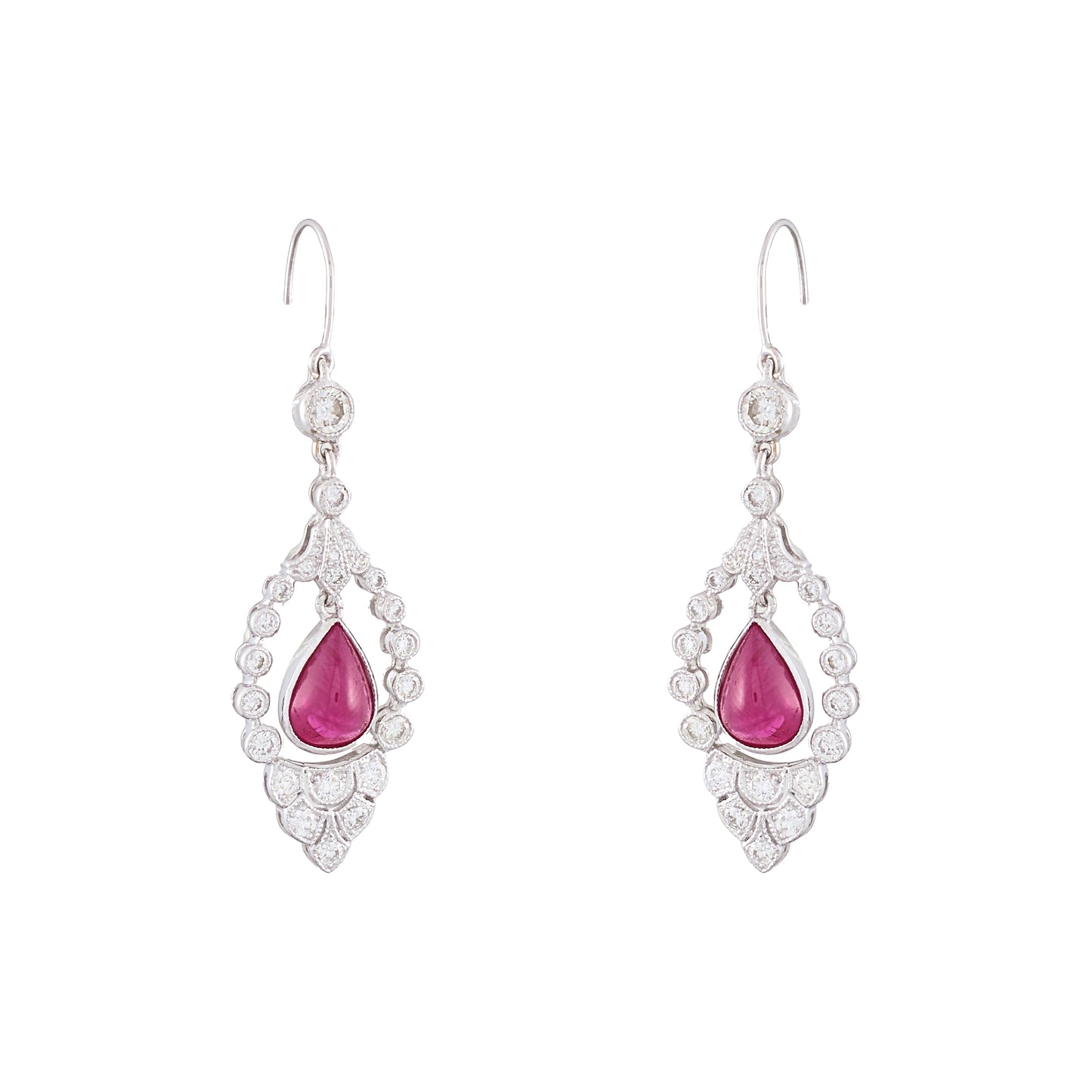 Vintage Burmese Ruby Earrings