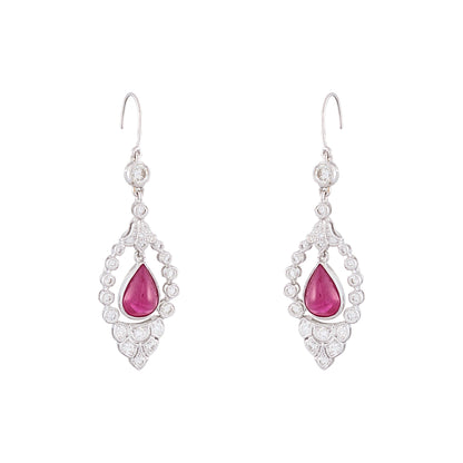 Vintage Burmese Ruby Earrings