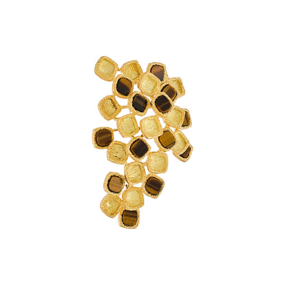 Vintage French Tiger's Eye Brooch