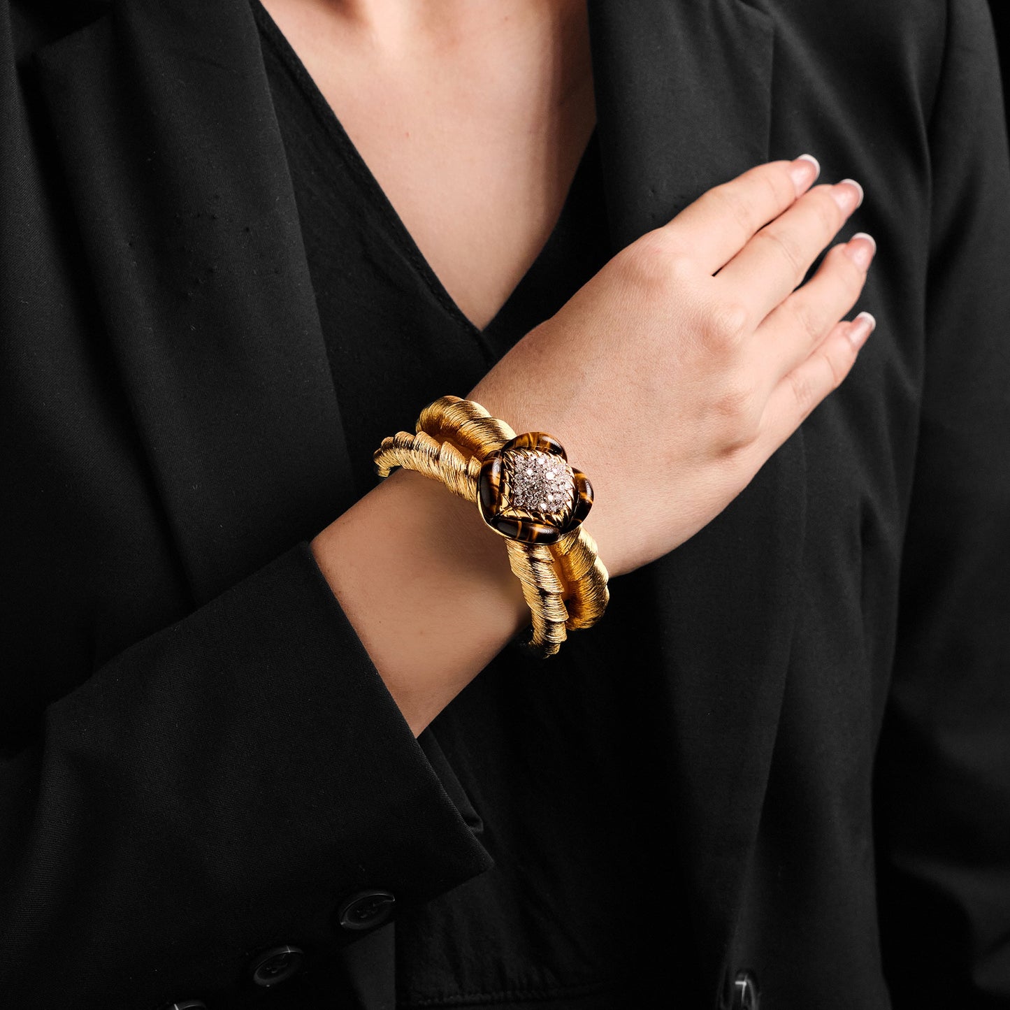 La Triomphe Tiger Eye Cuff Bracelet