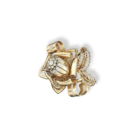 Vintage Art Deco Flower Brooch