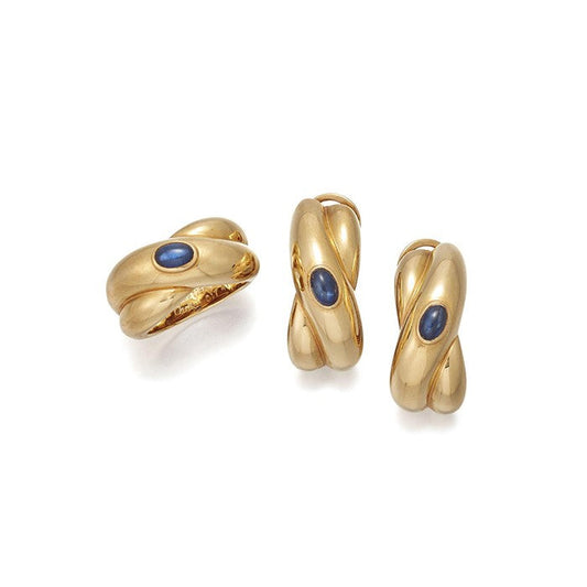 Cartier set of Sapphire Ring and Earrings