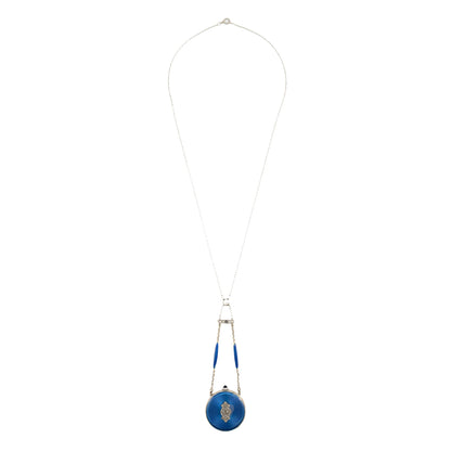 Antique Enamel Watch Pendant Necklace