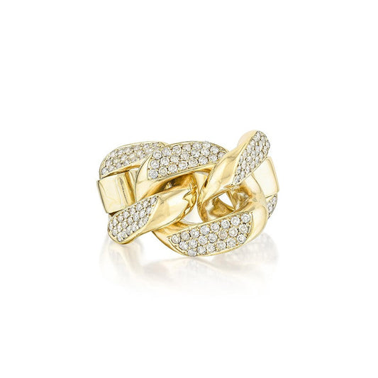 Vintage Diamond Cuban Link Ring
