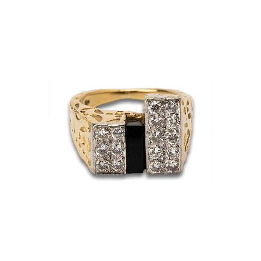 Kutchinsky Diamond and Onyx Ring