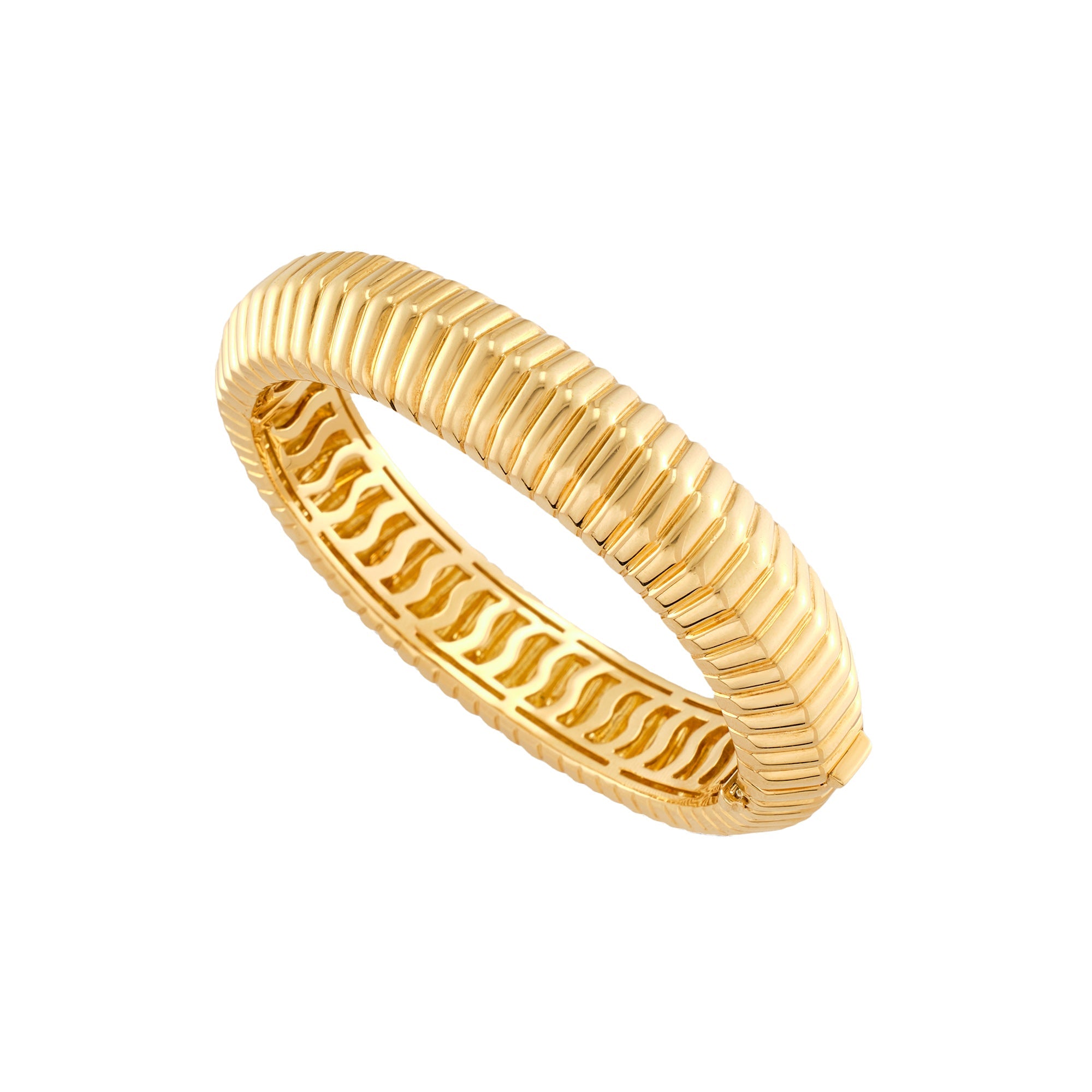 Gold Rib Textured Bangle Tiffany & Co Ribbed Gold Bangle – Bakhache Jewellery Australia