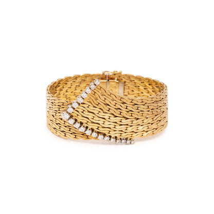 Vintage Textured Mesh Link Bracelet