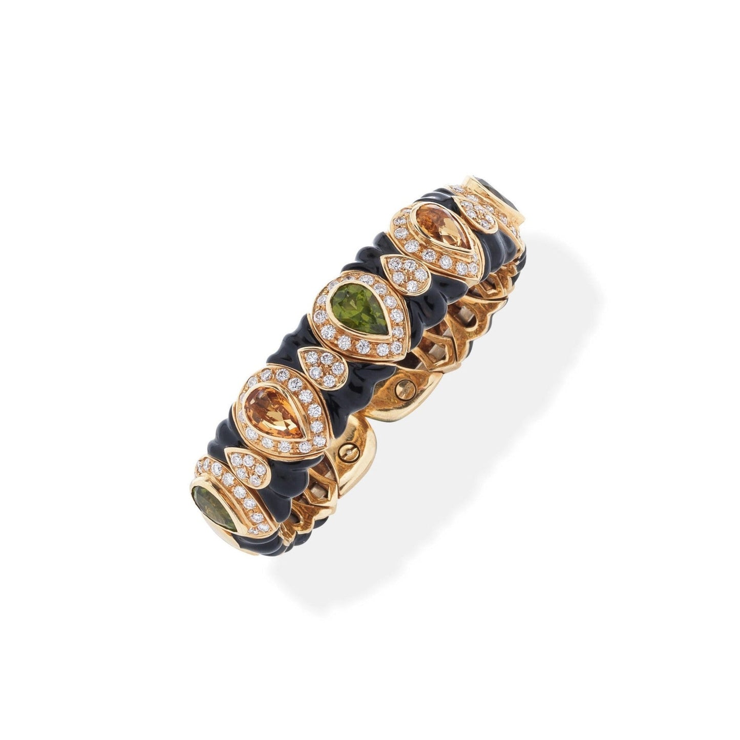 Vintage Gem-Set and Enamel Bangle and Earrings