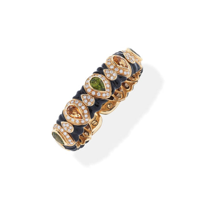 Vintage Gem-Set and Enamel Bangle and Earrings