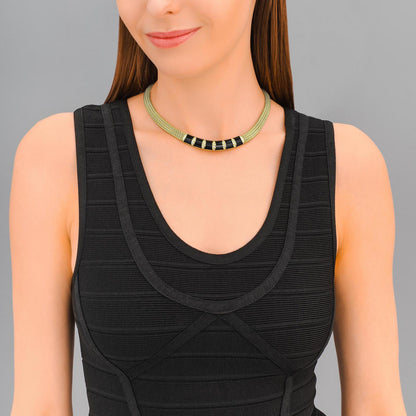 La Triomphe Onyx and Diamond Necklace