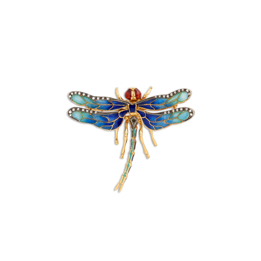 Vintage Enamel Dragonfly Brooch