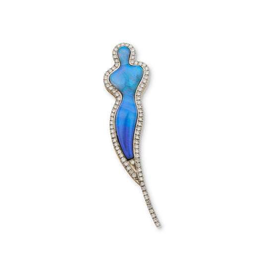 Vintage Opal and Diamond Brooch