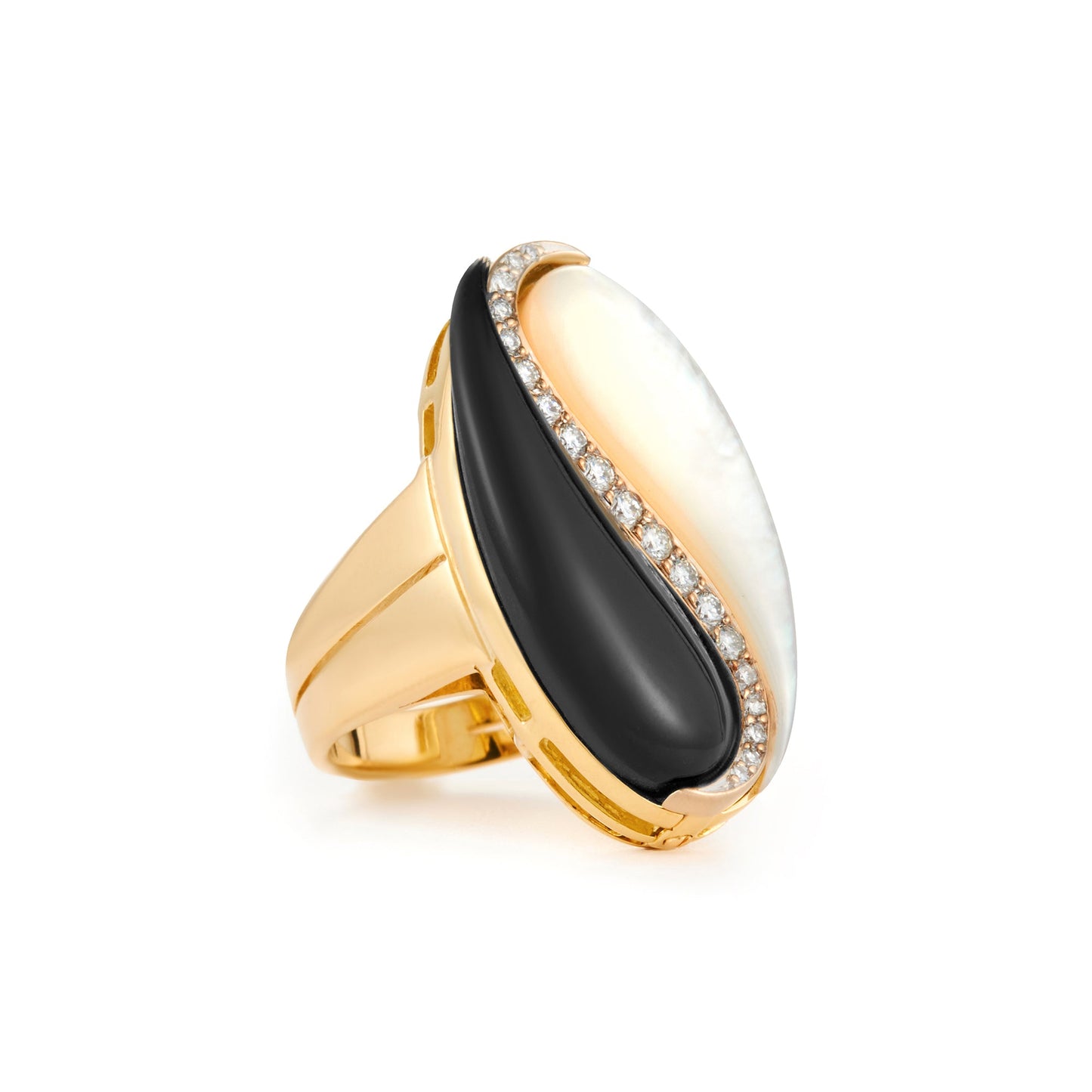 Vintage Onyx and Mother of Pearl Ring