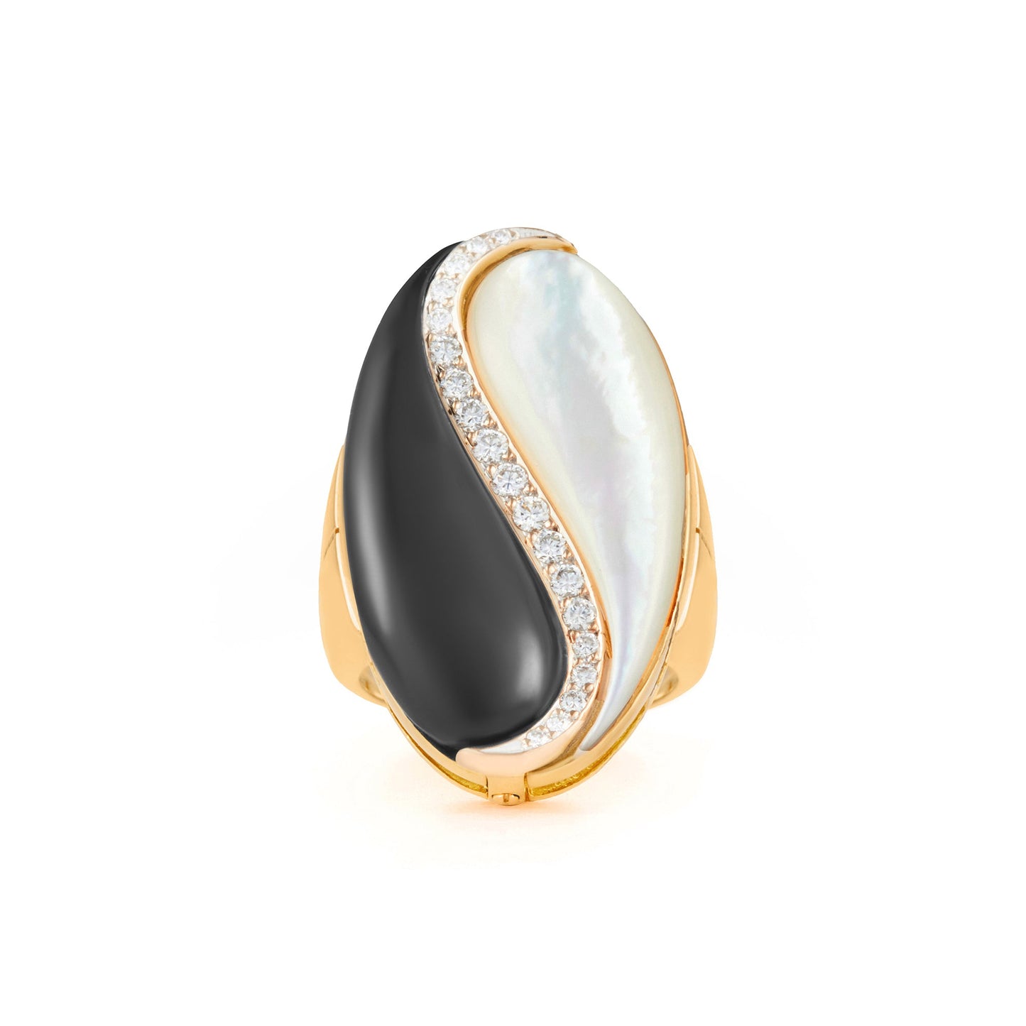 Vintage Onyx and Mother of Pearl Ring