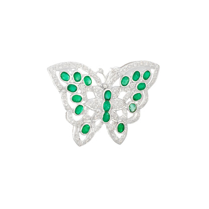 Vintage Emerald and Diamond Brooch