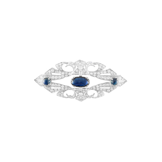 Antique Platinum Sapphire Brooch