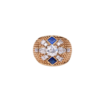 Vintage Diamond and Sapphire Ring