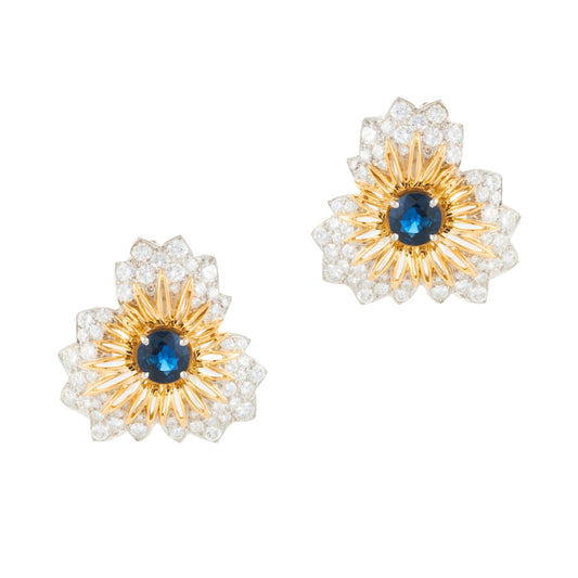 Vintage French Sapphire Earrings