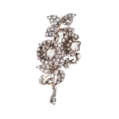 Antique French Flower Brooch