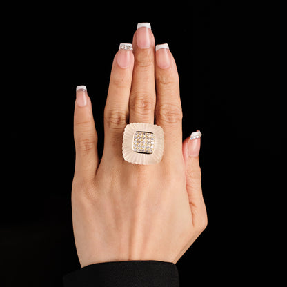 Vintage Rock Crystal Diamond Ring