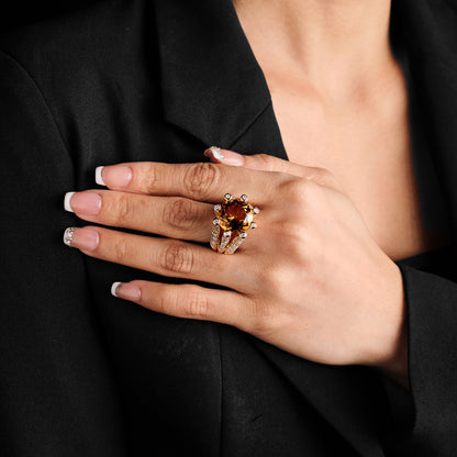 Sonia B Citrine & Diamond Ring