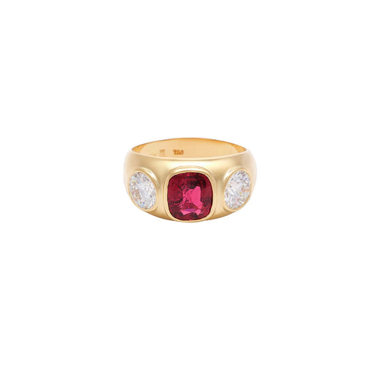 Tanagro Burmese Spinel & Diamond Ring