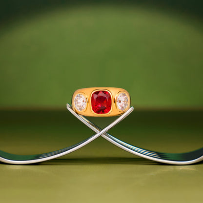 Tanagro Burmese Spinel & Diamond Ring
