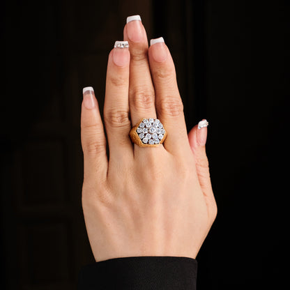 Vintage Geometric Diamond Ring
