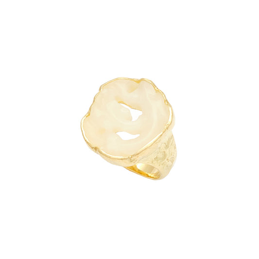 Ed Wiener White Jade Ring